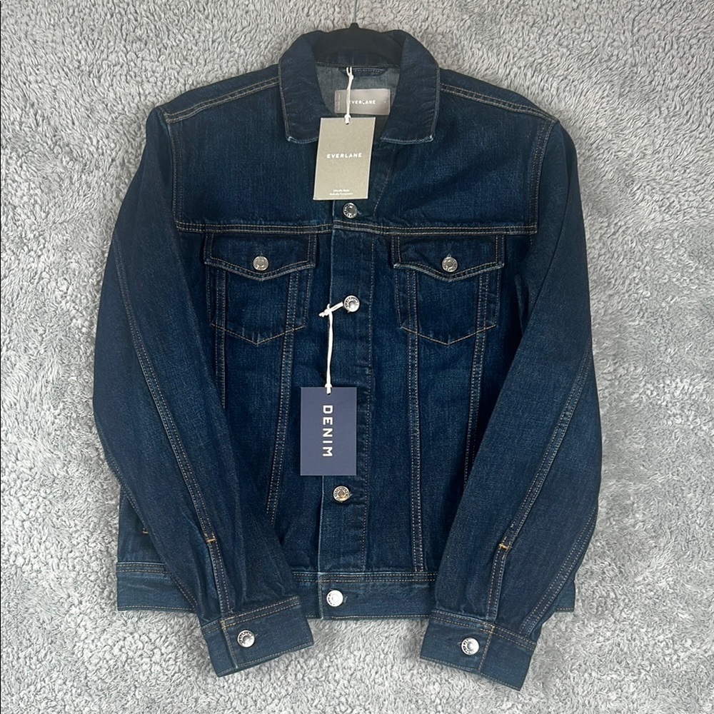 NWT Everlane Denim Long Sleeve Vintage Dark Blue Wash Jacket Women’s Size S